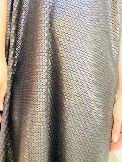 Vestido Ombro Só Morcego Longo Paetê Preto na internet