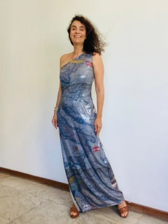 Vestido Ombro Só Longo Paetê Italia