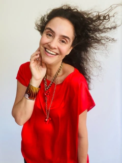 Camiseta Kaftan Cetim Vermelho - comprar online