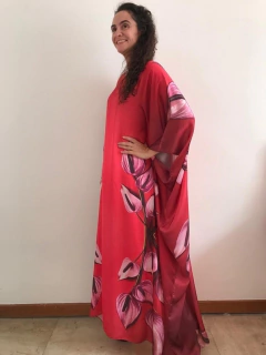 Vestido Longo Maxi Cetim Antúrio Vermelho na internet