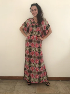 Vestido Longo Kaftan Social Maxi Lírios - ALESSA