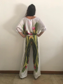 Calça Reta Jersey Folhagem - ALESSA