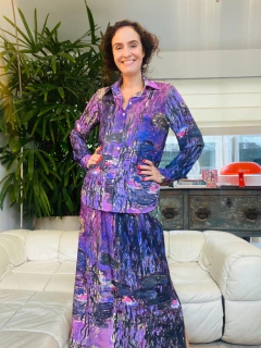 Camisa Social Crepe Monet Lilás - comprar online