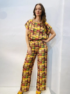 Calça Reta Jersey Macarron na internet