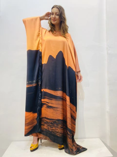 Vestido Maxi Longo Cetim Rio Dourado - comprar online