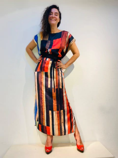 Imagem do Vestido Kaftan Longo Cetim Klee Listra