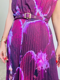 Vestido Kaftan Plissado Longo Orquidea Vinho - buy online