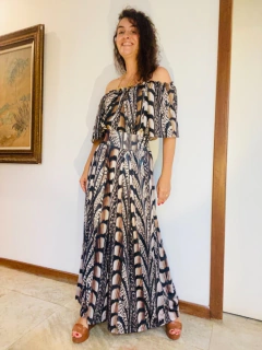 Blusa Cigana Crepe Faisão Corrido