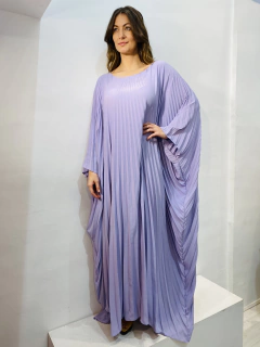 Vestido Plissado Longo Crepe Lavanda - buy online