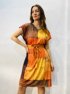 Vestido Kaftan Curto Jersey Quadrado - comprar online