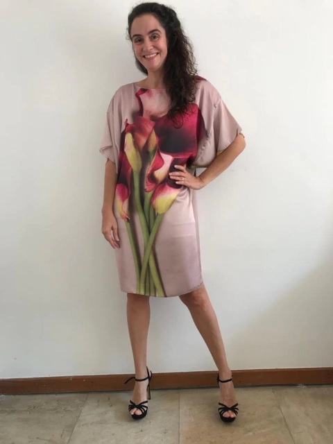 Vestido T Cetim Calla Vermelha
