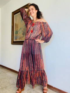 Vestido Cigana Babado Chiffon Paul Klee Vermelho - buy online