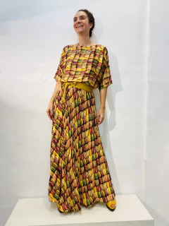 Vestido Morcego Plissado Cetim/Crepe Macarron - ALESSA