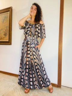 Calça Pantalona Jersey Faisão Corrido - ALESSA