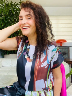 Camiseta Kaftan Cetim Ganesha - ALESSA