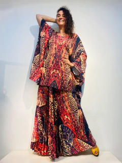 Camiseta Plissada Crepe Leque