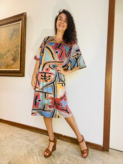 Vestido T Gola V Jersey Paul Klee Rosa