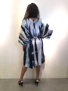 Vestido Máxi Curto Ganesha Azul - ALESSA