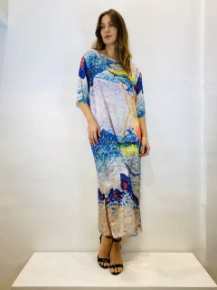 Vestido Basico Longo Jersey Mar