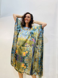 Vestido Maxi Curto Cetim Arara Verde