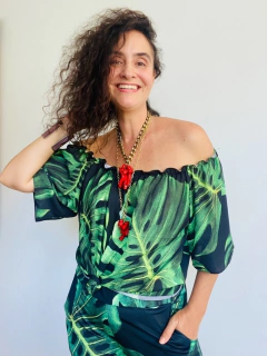 Blusa Cigana Crepe Costela de Adão