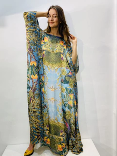 Vestido Maxi Longo Cetim Arara Verde - ALESSA