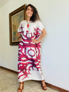 Vestido Amplo Cetim Coral