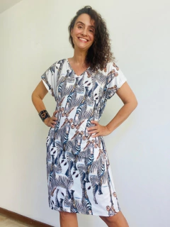 Vestido Kaftan Jersey Zebra na internet