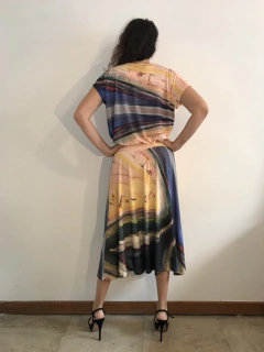 Saia Midi Evasê Jersey Praia - ALESSA