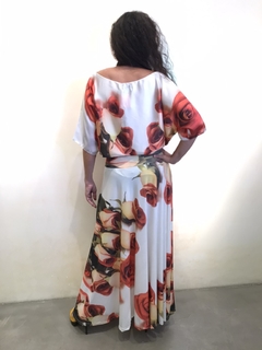 Saia Longa Evasê Jersey Rosa Ocre - comprar online