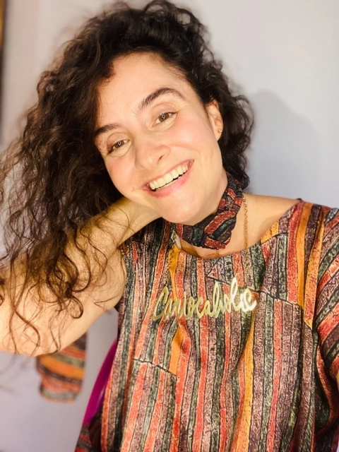 Lenço Chiffon 140x100cm Paul Klee Vermelho