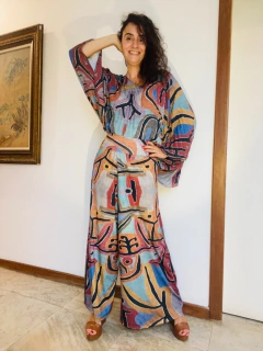 Calça Evasê Jersey Paul Klee Rosa on internet