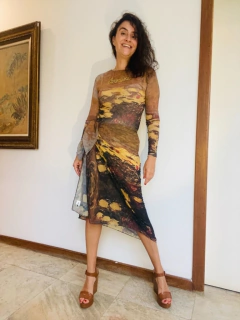 Saia Pareô Chiffon Monet Amarelo - ALESSA