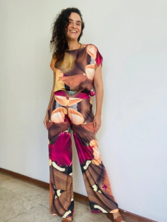 Calça Reta Jersey Orquidea Amarelo on internet