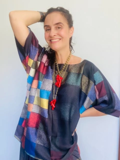 Camiseta Morcego Cetim Paul Klee Colorido