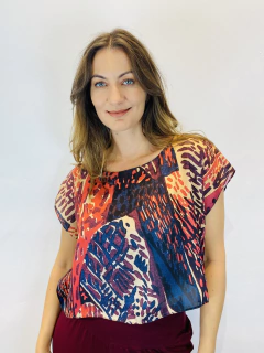 Imagem do Camiseta Kaftan Cetim Leque