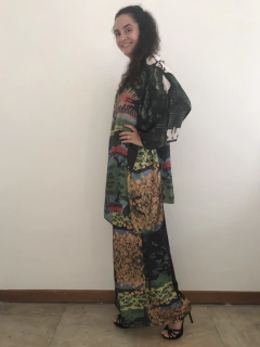 Camiseta Maxi Cetim Floresta  - ALESSA