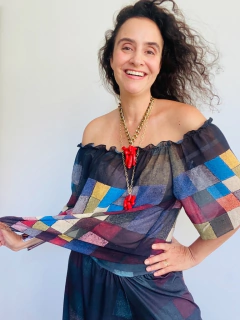 Imagem do Blusa Cigana Chiffon Paul Klee Colorido