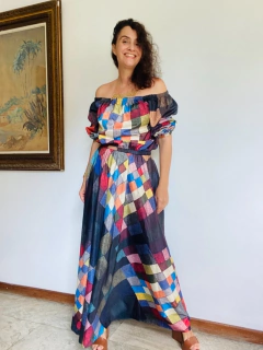 Blusa Cigana Elastico Tafetá Paul Klee Colorido - comprar online