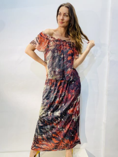 Saia Reta Jersey Monet Vermelho - comprar online