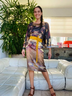 Vestido Maxi Curto Cetim Monet Amarelo - buy online