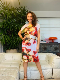 Vestido Kaftan Cetim Rosa Ocre - buy online