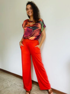 Calça Reta Malha Laranja - buy online