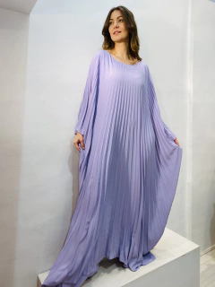 Vestido Plissado Longo Crepe Lavanda on internet