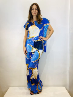 Camiseta Kaftan Cetim Blue na internet