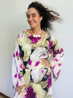 Blusa Sino Cetim Orquidea Branco - online store