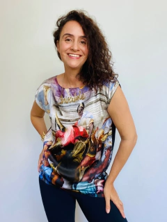 Camiseta Kaftan Seda Pura Afresco na internet