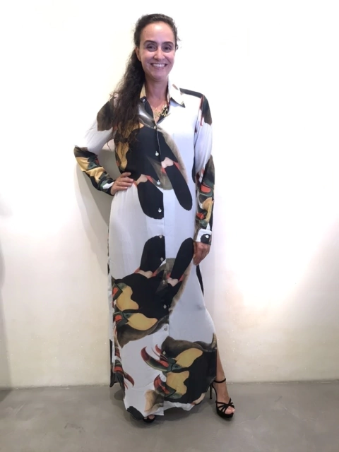 Vestido Chemise Longo Crepe Tucano