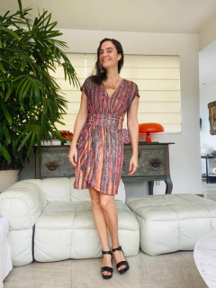 Vestido Tulipa Jersey Paul Klee Vermelho - ALESSA