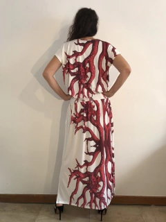 Saia Longa Reta Jersey Coral - ALESSA